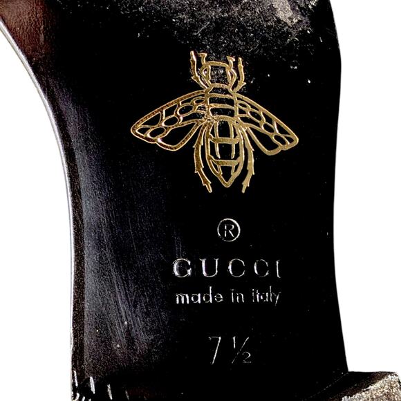 Gucci Flying Pig Embroidered Men\'s 7.5 Black Velvet Loafers Slippers Luxury main image 9